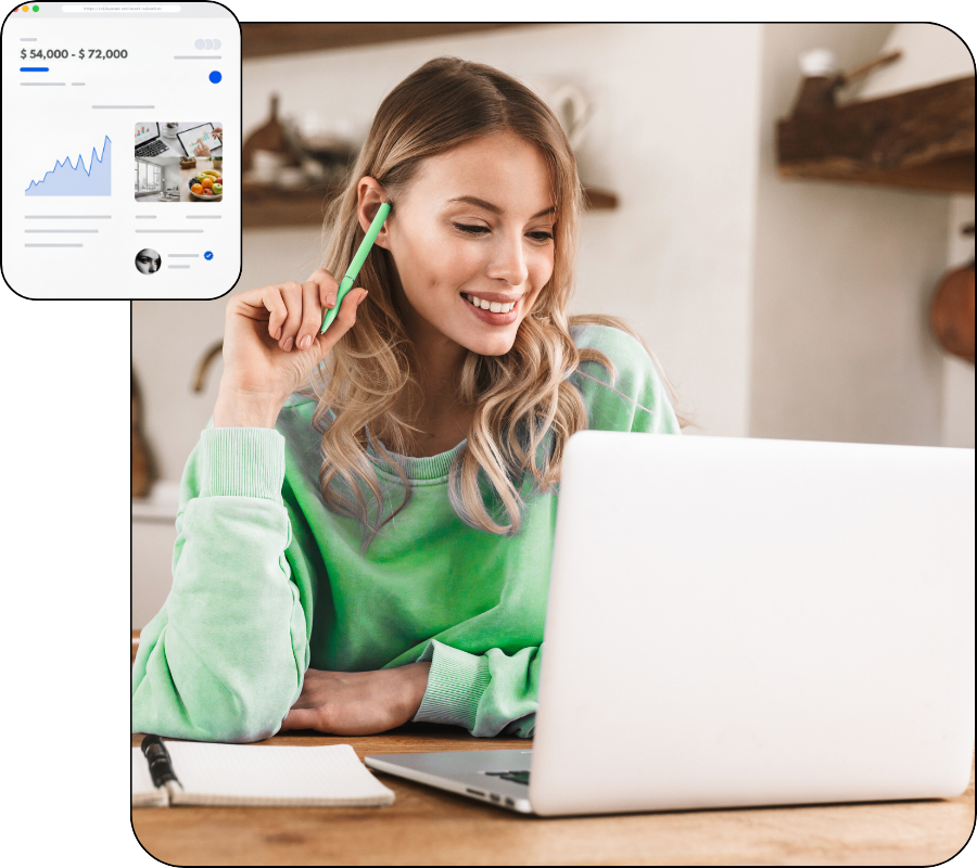 Woman working on laptop — WooCommerce Monster business suite